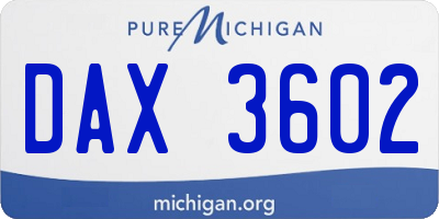 MI license plate DAX3602