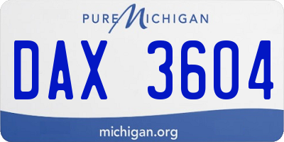 MI license plate DAX3604