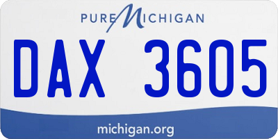 MI license plate DAX3605