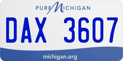 MI license plate DAX3607