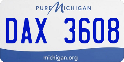 MI license plate DAX3608