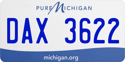 MI license plate DAX3622