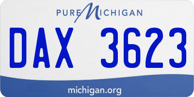 MI license plate DAX3623