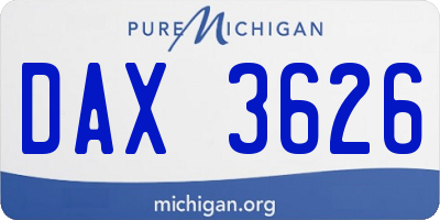 MI license plate DAX3626
