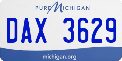 MI license plate DAX3629