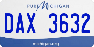 MI license plate DAX3632