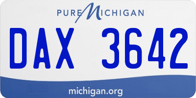 MI license plate DAX3642