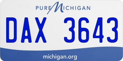 MI license plate DAX3643