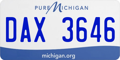 MI license plate DAX3646