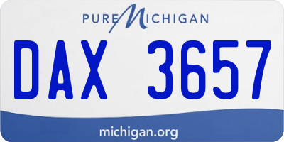 MI license plate DAX3657
