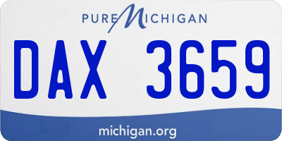 MI license plate DAX3659