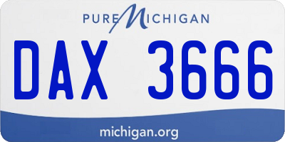 MI license plate DAX3666