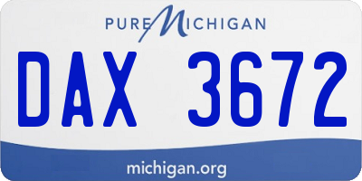 MI license plate DAX3672