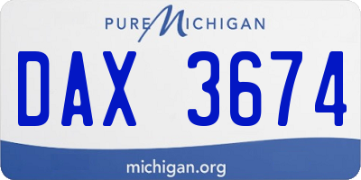 MI license plate DAX3674