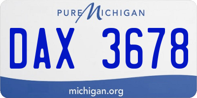 MI license plate DAX3678