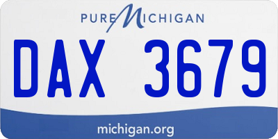 MI license plate DAX3679