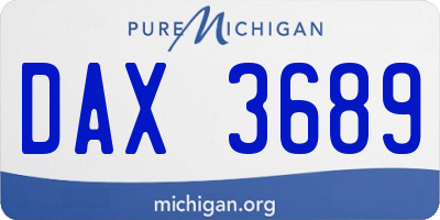 MI license plate DAX3689