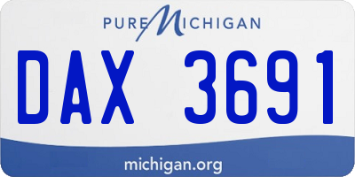 MI license plate DAX3691