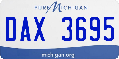 MI license plate DAX3695