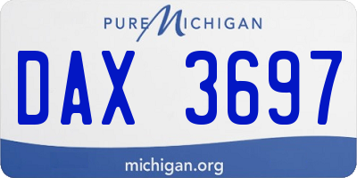 MI license plate DAX3697