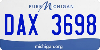 MI license plate DAX3698