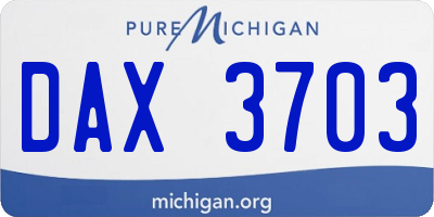 MI license plate DAX3703