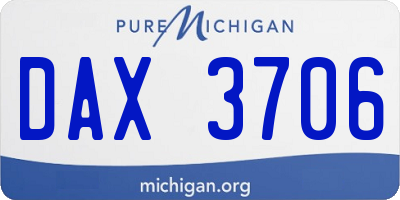 MI license plate DAX3706