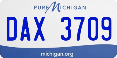 MI license plate DAX3709