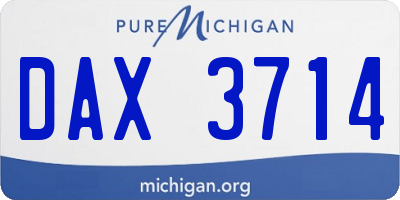MI license plate DAX3714