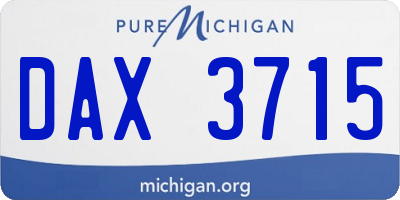 MI license plate DAX3715