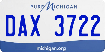 MI license plate DAX3722