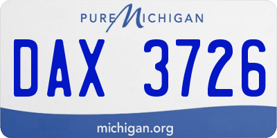 MI license plate DAX3726