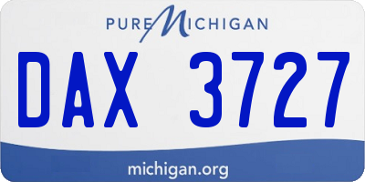 MI license plate DAX3727