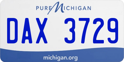 MI license plate DAX3729