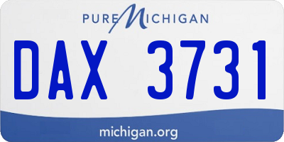 MI license plate DAX3731