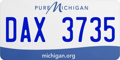 MI license plate DAX3735