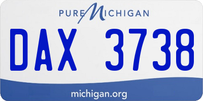 MI license plate DAX3738