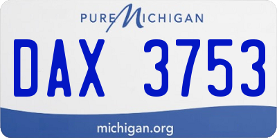 MI license plate DAX3753