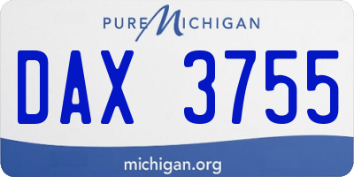 MI license plate DAX3755