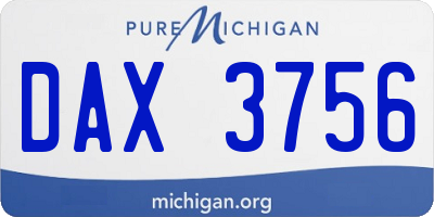 MI license plate DAX3756