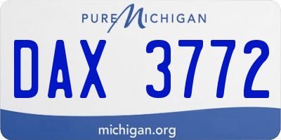 MI license plate DAX3772