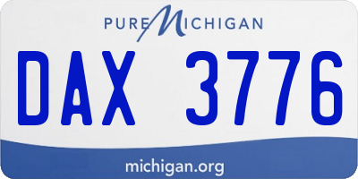 MI license plate DAX3776