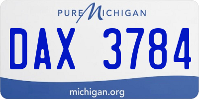 MI license plate DAX3784