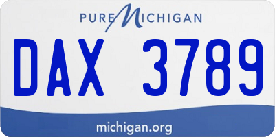 MI license plate DAX3789