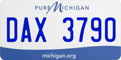 MI license plate DAX3790