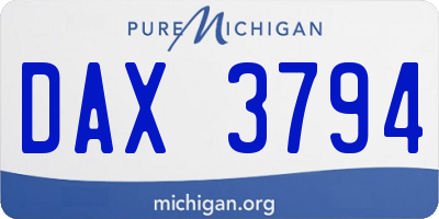 MI license plate DAX3794