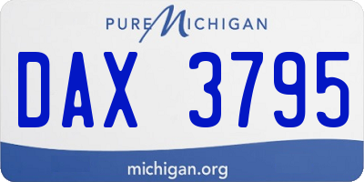 MI license plate DAX3795