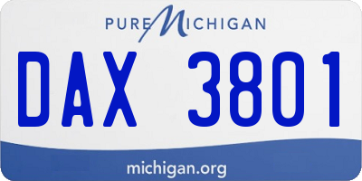MI license plate DAX3801