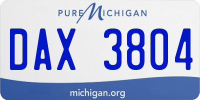 MI license plate DAX3804