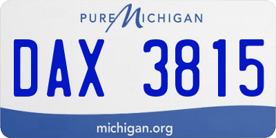 MI license plate DAX3815